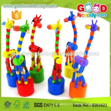 6Design Colorful Dancing Matériel en bois Kids Giraffe Toys